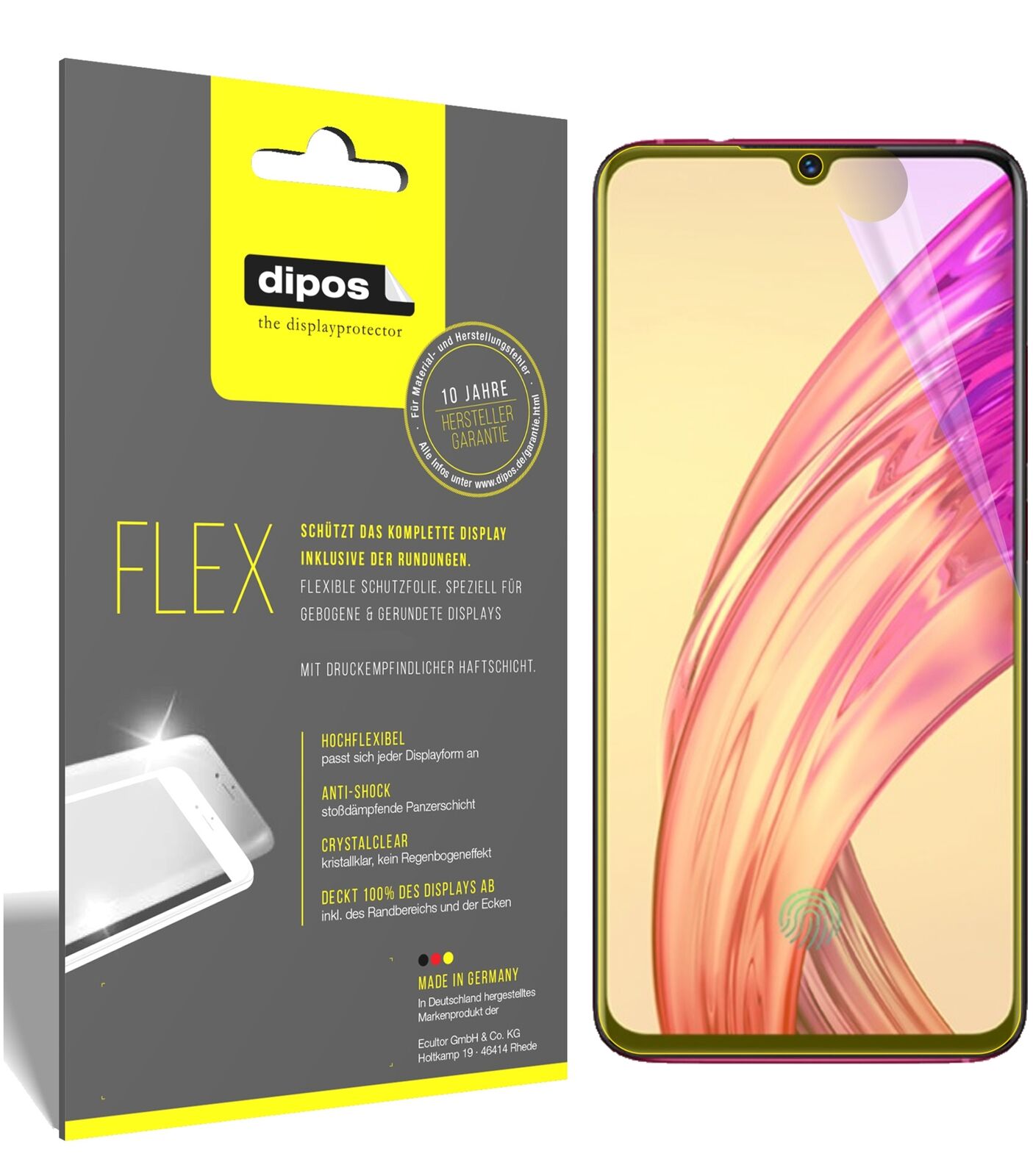 VivoX23 Symphony mit aufgebrachter dipos Displayschutzfolie, glasklare Darstellung ohne Einschränkungen