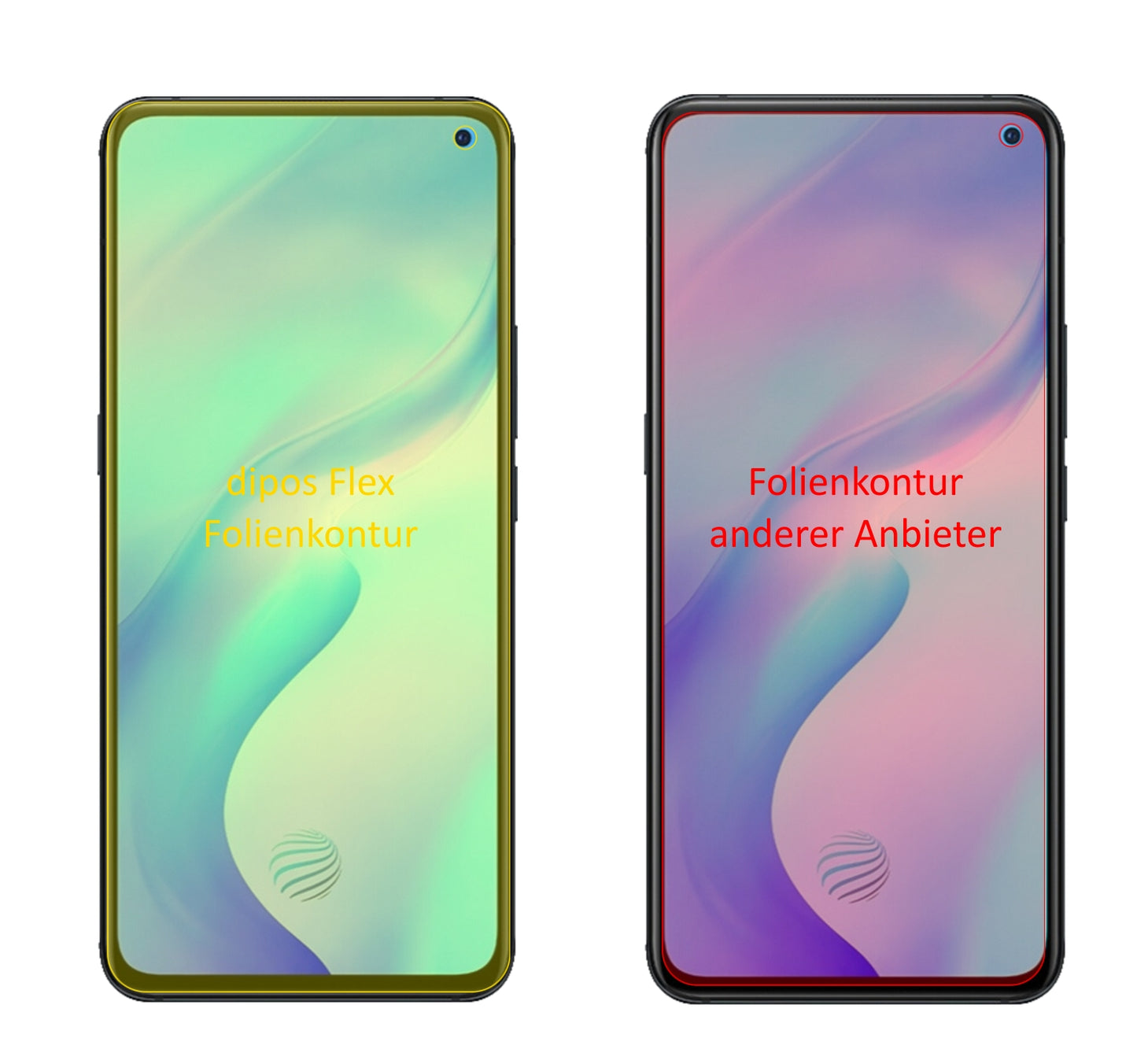 VivoX30 mit aufgebrachter dipos Displayschutzfolie, glasklare Darstellung ohne Einschränkungen