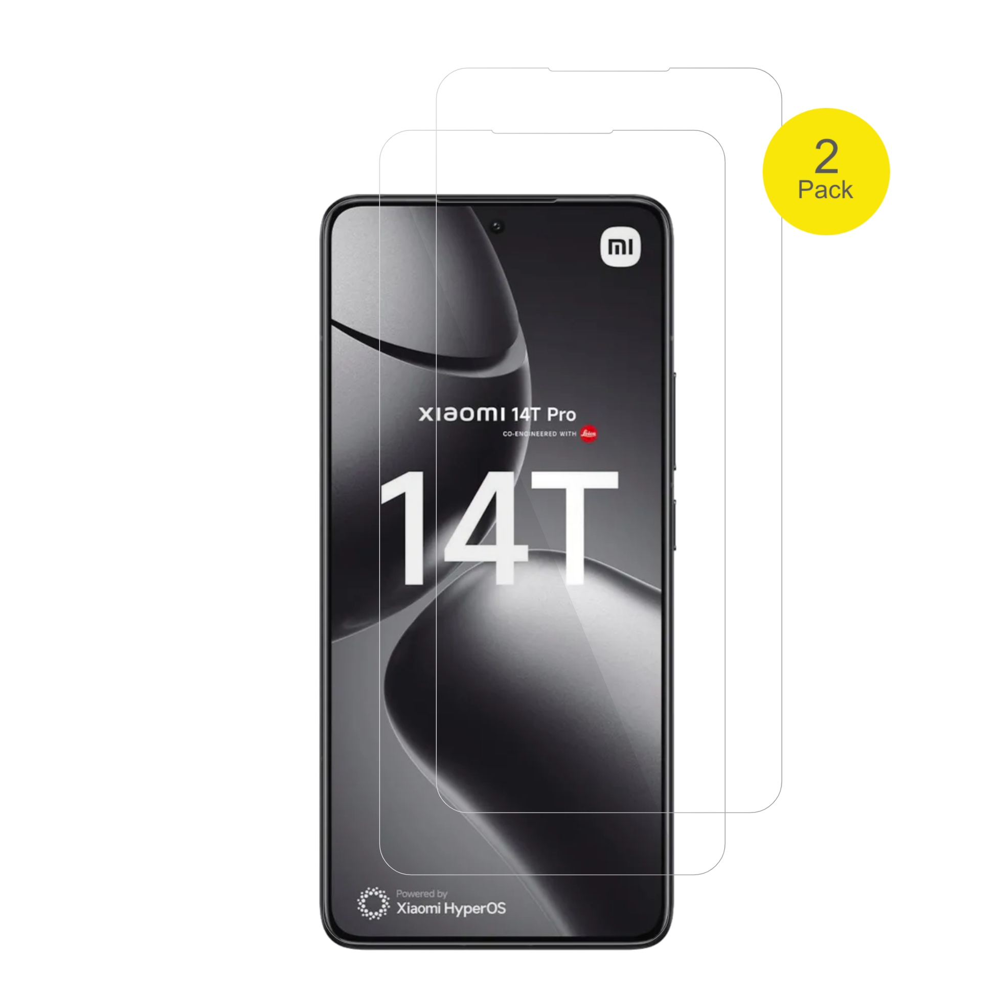 Xiaomi14T Pro mit aufgebrachter dipos Displayschutzfolie, glasklare Darstellung ohne Einschränkungen