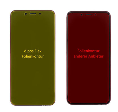XiaomiMi 6X mit aufgebrachter dipos Displayschutzfolie, glasklare Darstellung ohne Einschränkungen