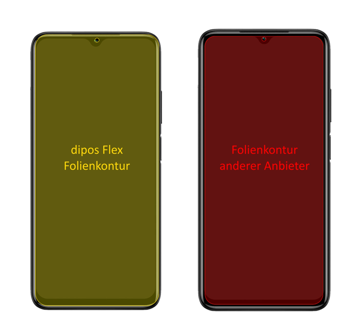 XiaomiRedmi 9T mit aufgebrachter dipos Displayschutzfolie, glasklare Darstellung ohne Einschränkungen