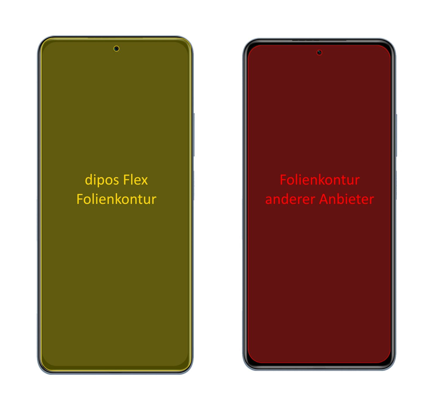 XiaomiRedmi K40 Pro Plus mit aufgebrachter dipos Displayschutzfolie, glasklare Darstellung ohne Einschränkungen