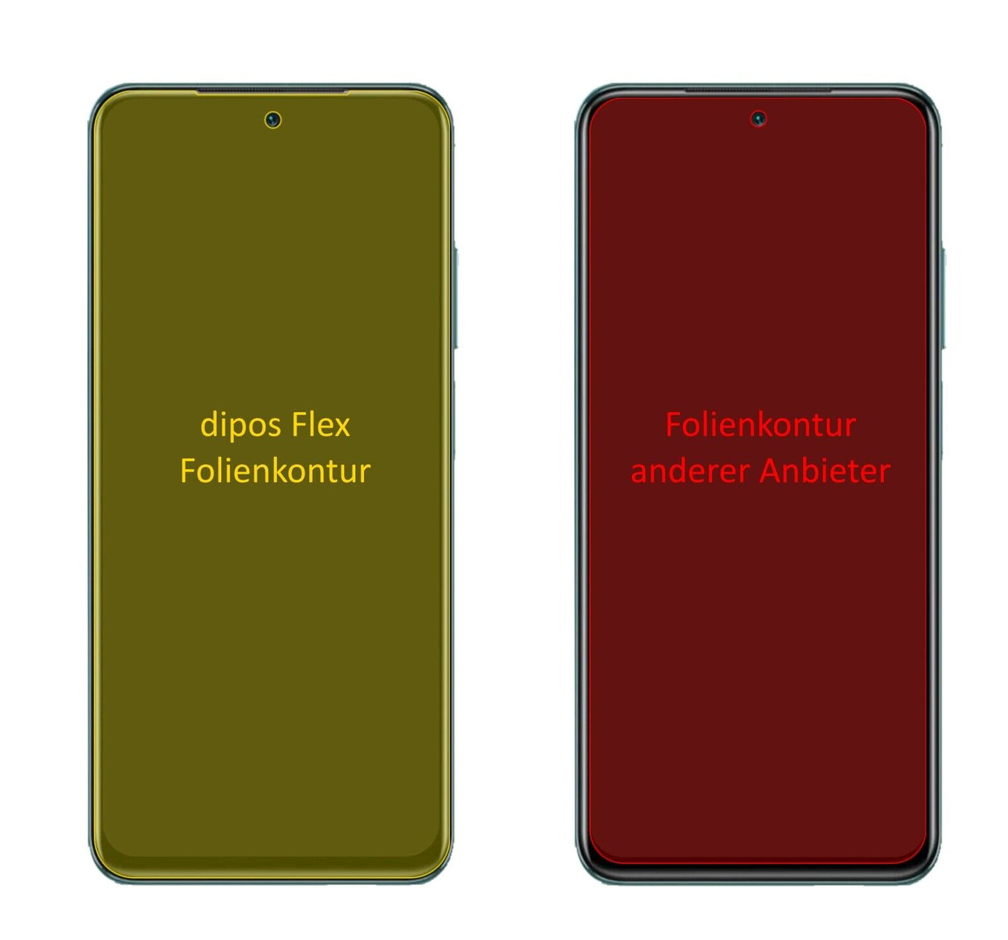 XiaomiRedmi Note 10 5G mit aufgebrachter dipos Displayschutzfolie, glasklare Darstellung ohne Einschränkungen
