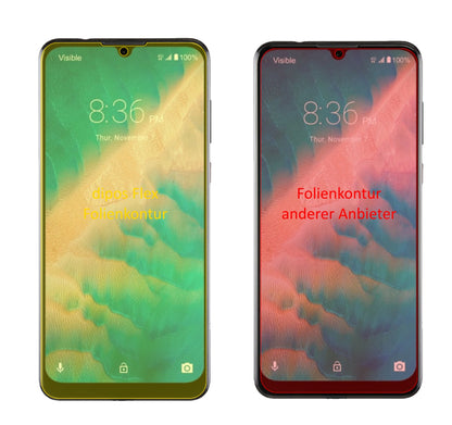 ZTEBlade 10 Prime mit aufgebrachter dipos Displayschutzfolie, glasklare Darstellung ohne Einschränkungen