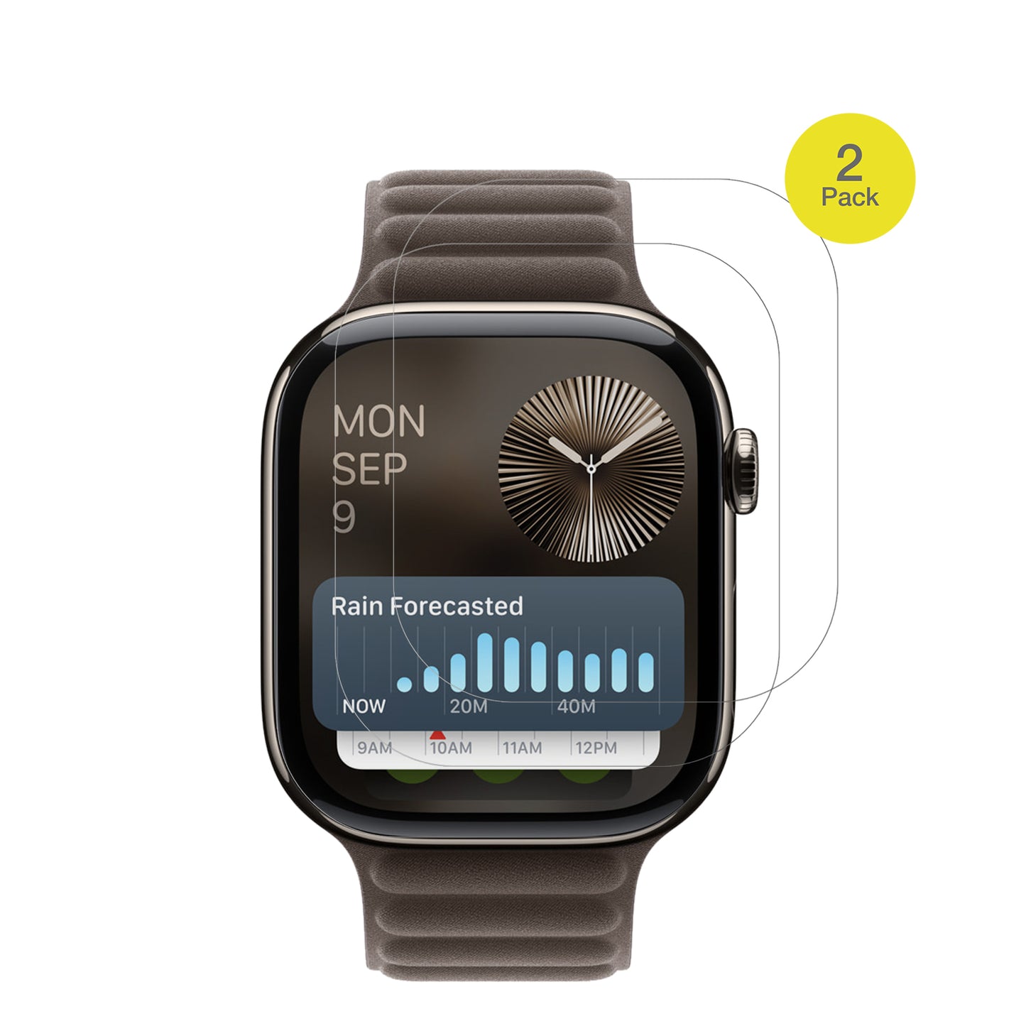 dipos Displayschutz für Apple Watch Series 10 (46mm), transparente Oberfläche, perfekte Passform auch für die Rundungen