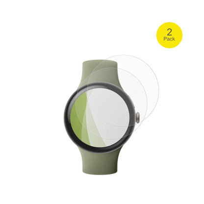 GooglePixel Watch 5 45mm mit aufgebrachter dipos Flex Schutzfolie, glasklare Darstellung ohne Einschränkungen