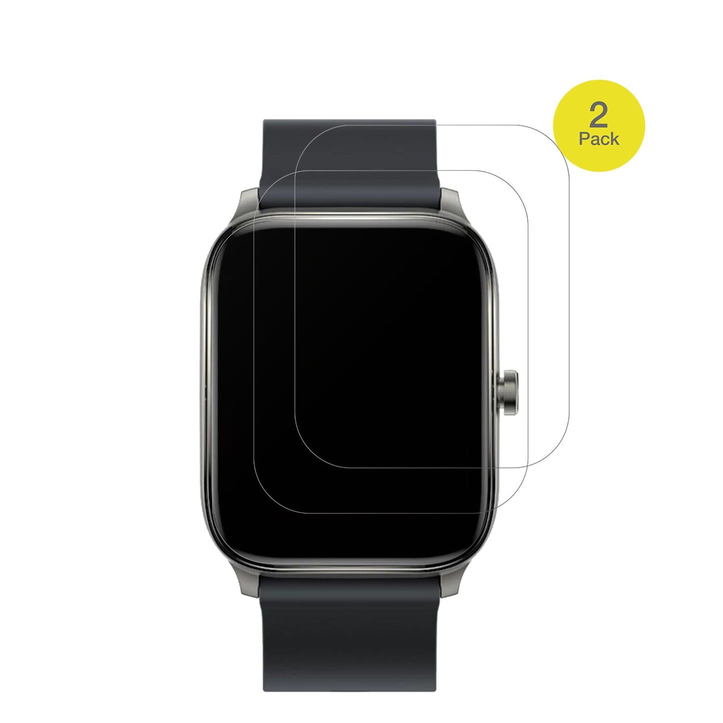 HaylouGST Smartwatch mit aufgebrachter dipos Flex Schutzfolie, glasklare Darstellung ohne Einschränkungen