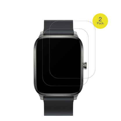 HaylouGST Smartwatch mit aufgebrachter dipos Flex Schutzfolie, glasklare Darstellung ohne Einschränkungen