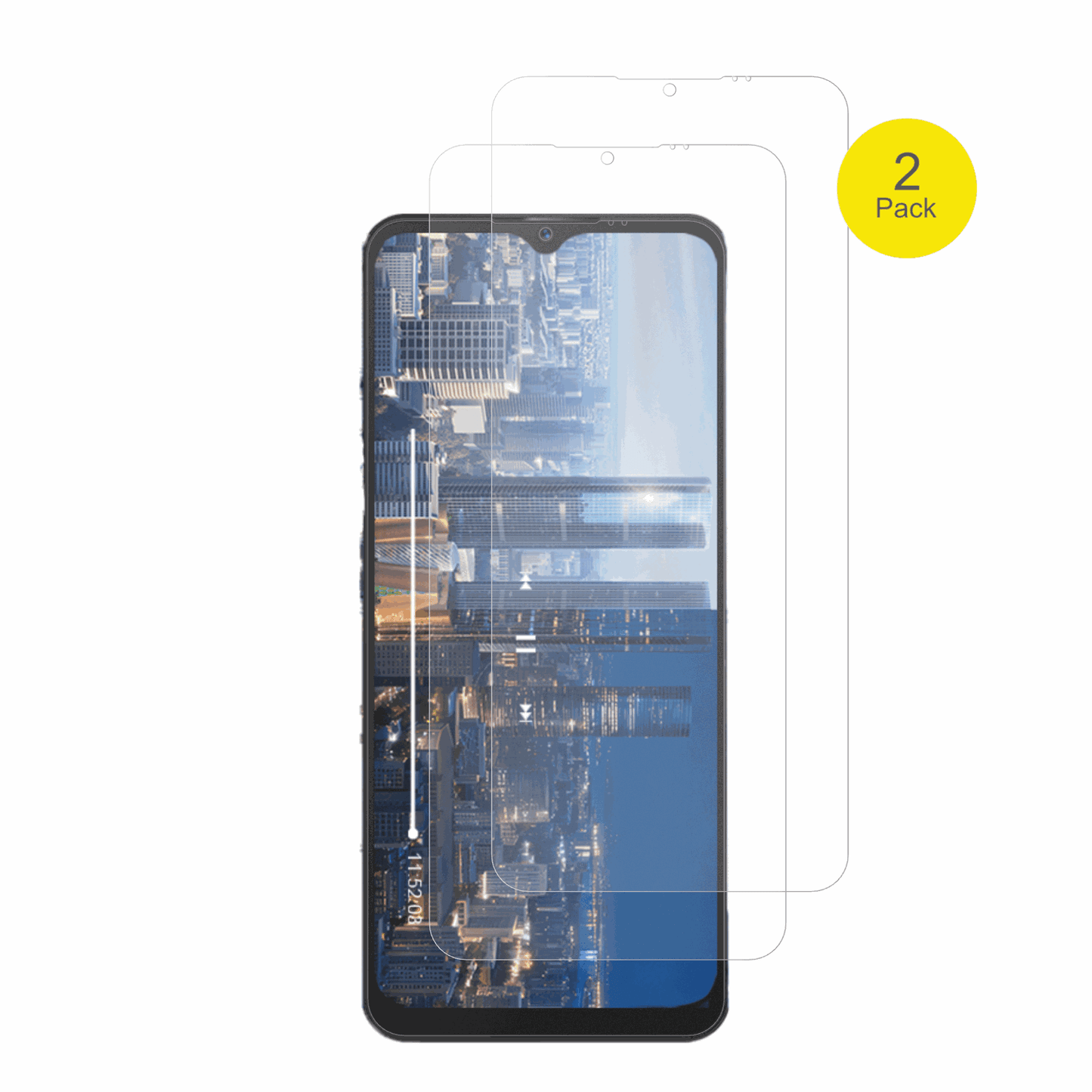 invensNote 12P mit aufgebrachter dipos Flex Schutzfolie, glasklare Darstellung ohne Einschränkungen