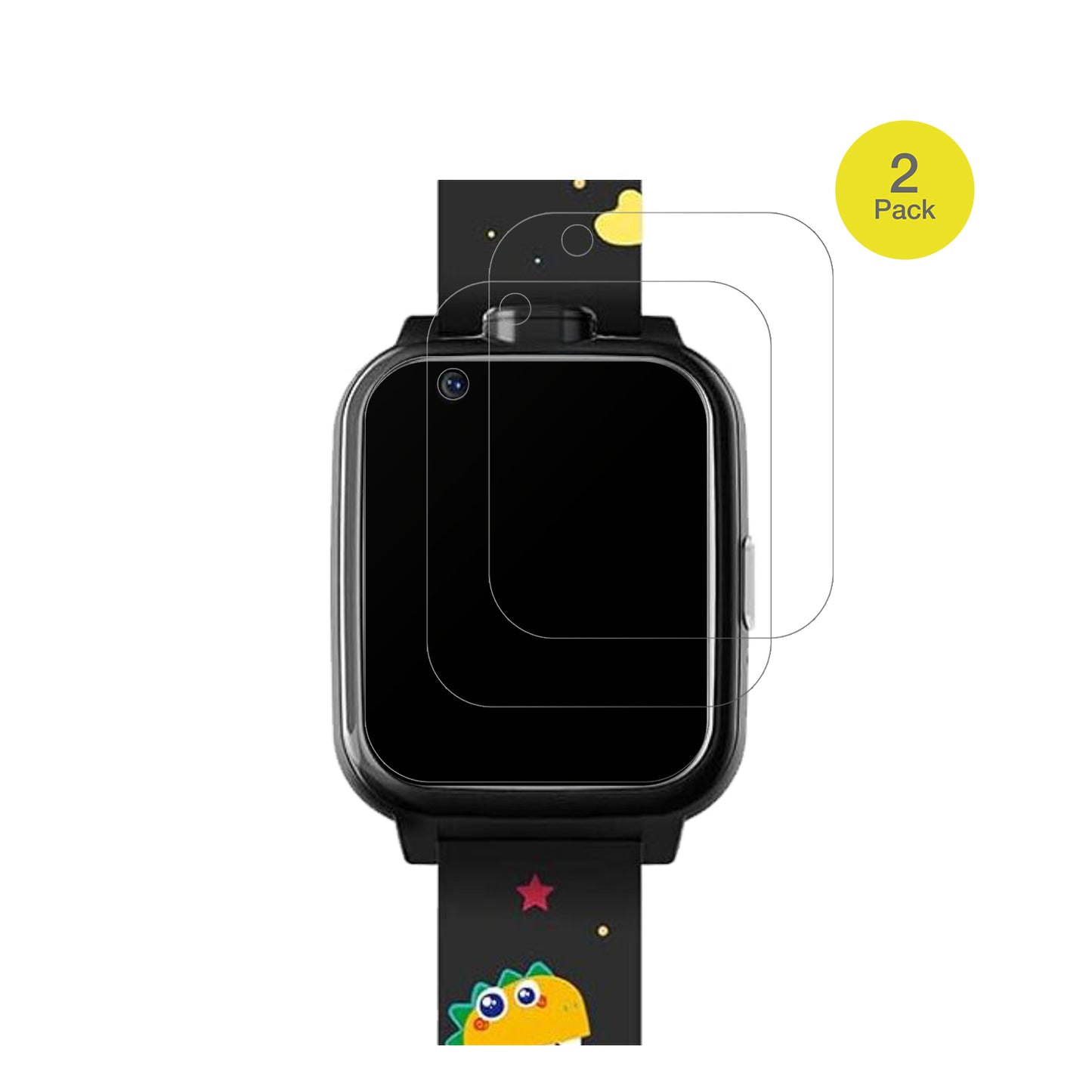 OkyukKinder Smartwatch T13001 mit aufgebrachter dipos Flex Schutzfolie, glasklare Darstellung ohne Einschränkungen