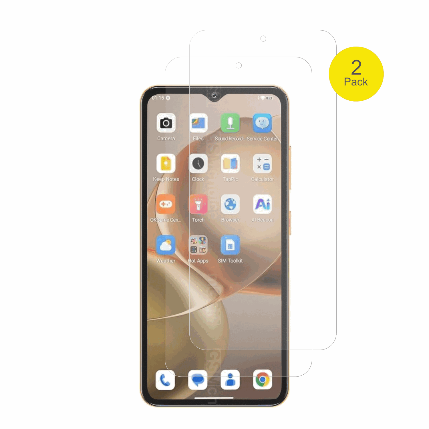 OukitelC17 mit aufgebrachter dipos Flex Schutzfolie, glasklare Darstellung ohne Einschr�nkungen