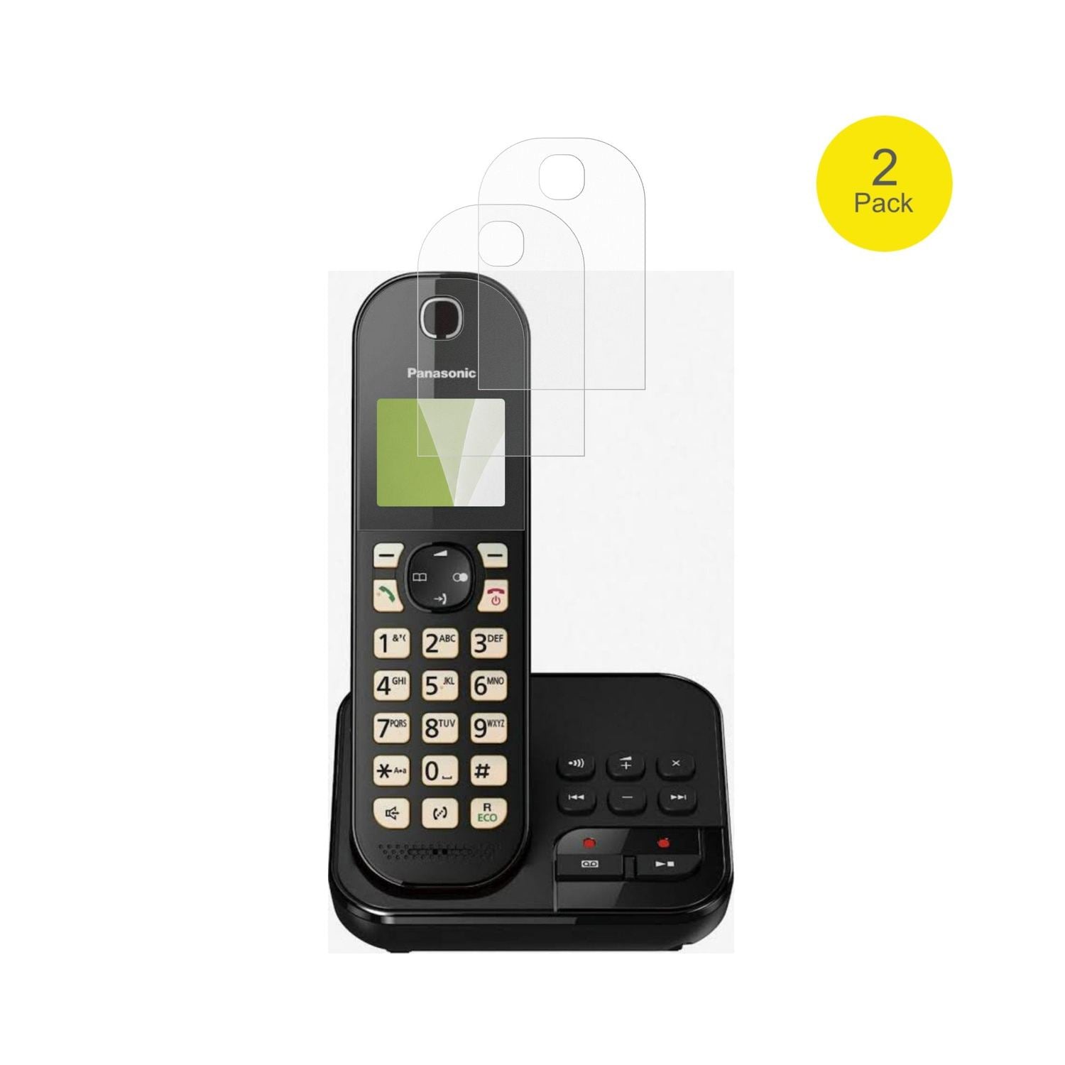 PanasonicKX-TGC463 mit aufgebrachter dipos Flex Schutzfolie, glasklare Darstellung ohne Einschränkungen