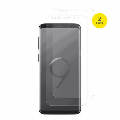 SamsungGalaxy S9 mit aufgebrachter dipos Flex Schutzfolie, glasklare Darstellung ohne Einschränkungen