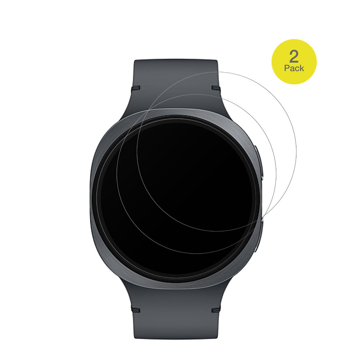 SamsungGalaxy Watch8 40mm mit aufgebrachter dipos Flex Schutzfolie, glasklare Darstellung ohne Einschränkungen