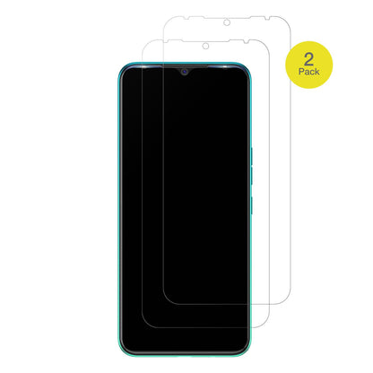 TecnoSpark 7T mit aufgebrachter dipos Flex Schutzfolie, glasklare Darstellung ohne Einschränkungen