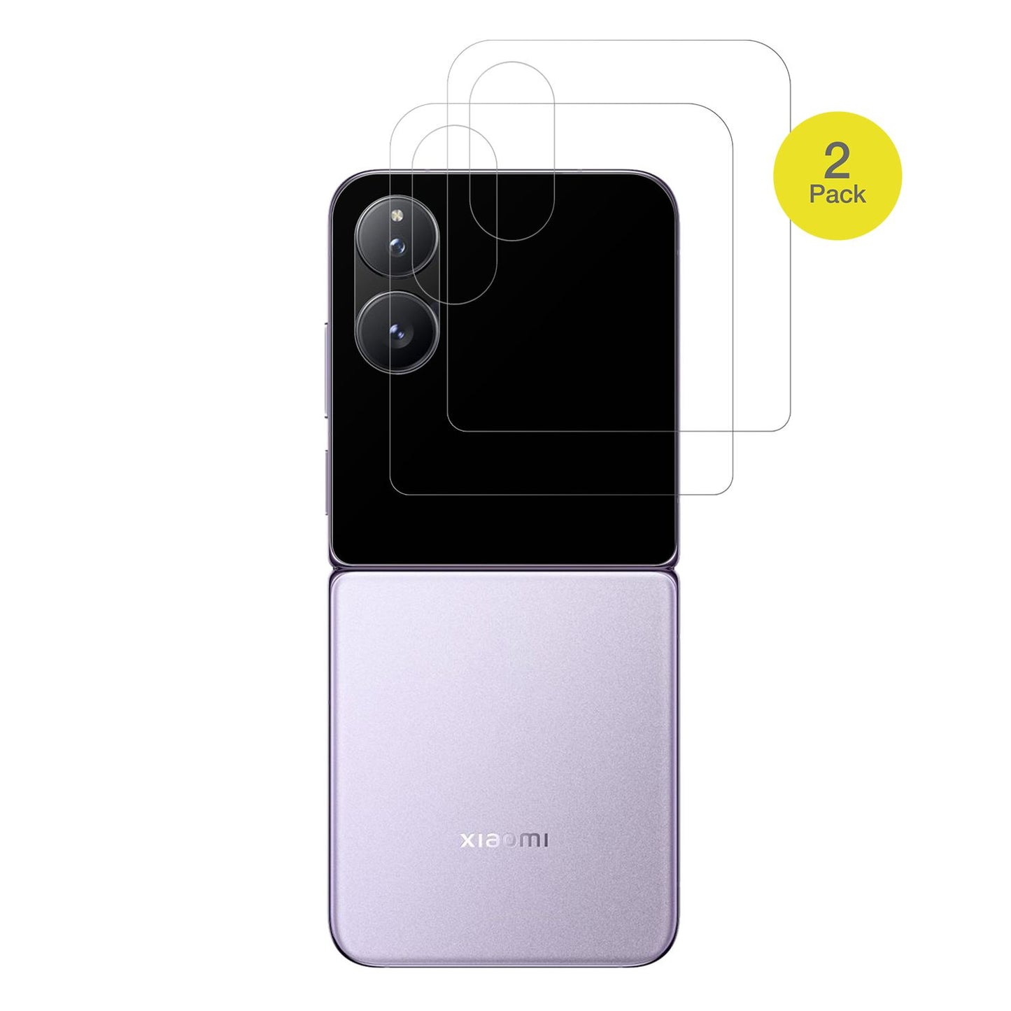 XiaomiMix Flip 2 Außenseite mit aufgebrachter dipos Flex Schutzfolie, glasklare Darstellung ohne Einschränkungen