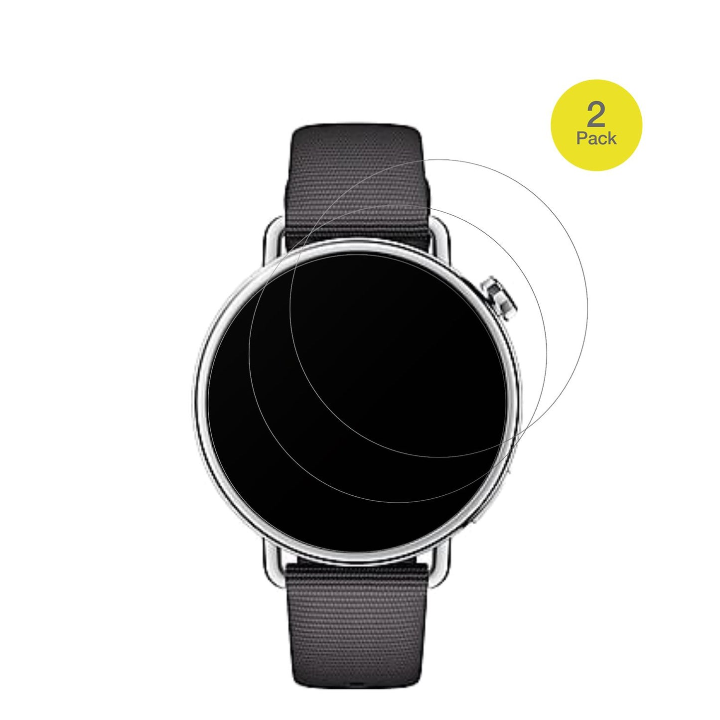 XiaomiWatch S4 41mm mit aufgebrachter dipos Flex Schutzfolie, glasklare Darstellung ohne Einschränkungen