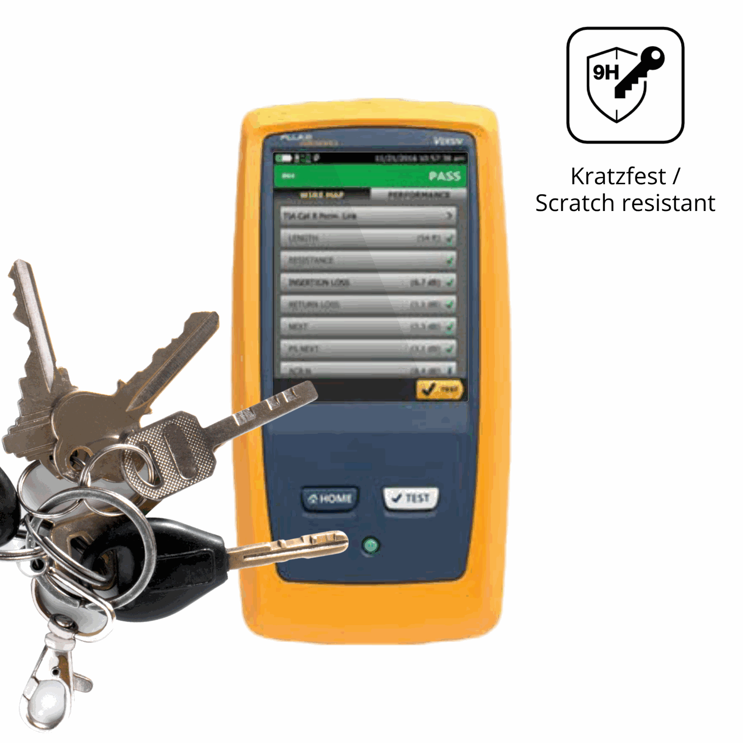 dipos Displayschutz für Fluke DSX8000, transparente Oberfläche, perfekte Passform auch für die Rundungen