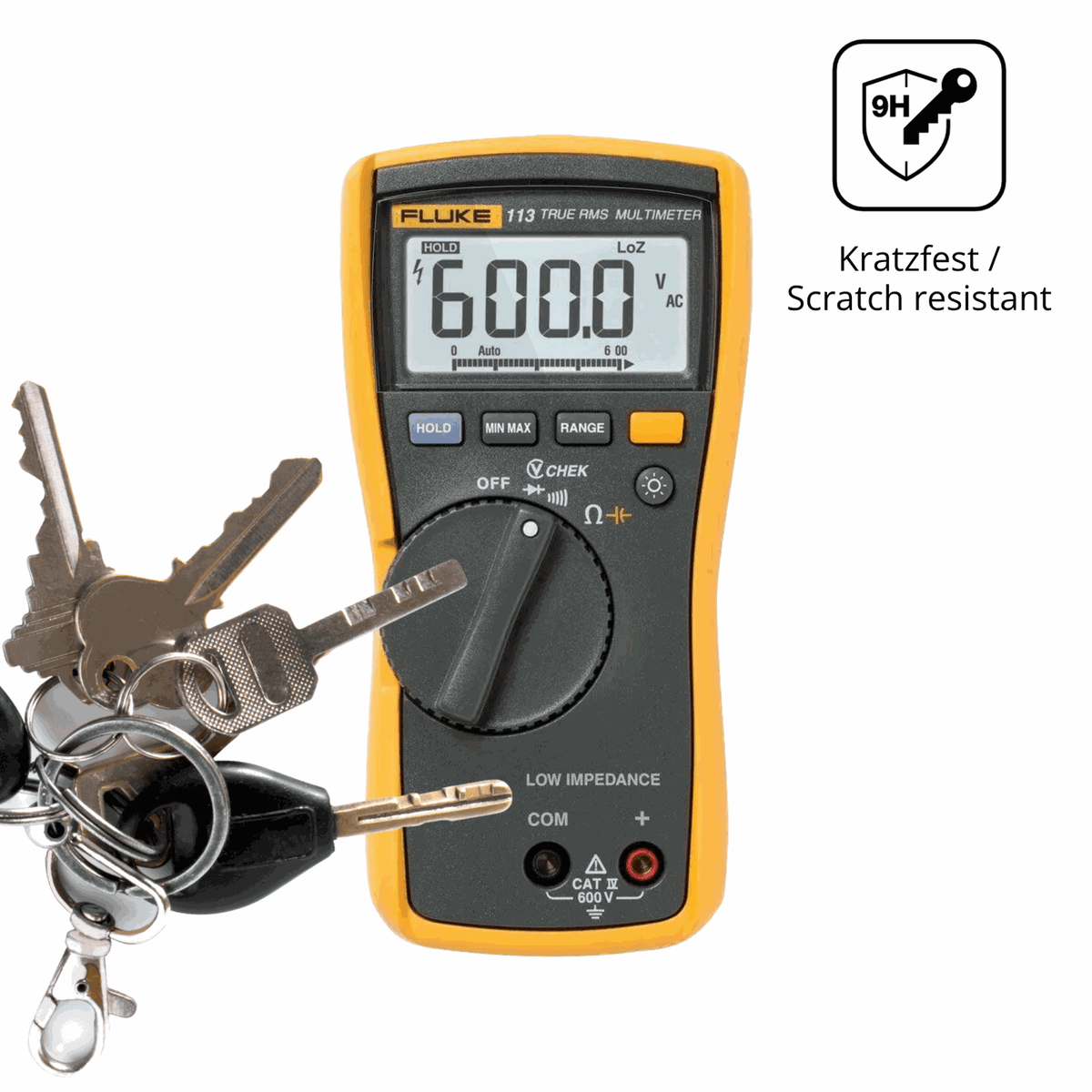 dipos Displayschutz f�r Fluke MultiMeter 113, transparente Oberfl�che, perfekte Passform auch f�r die Rundungen