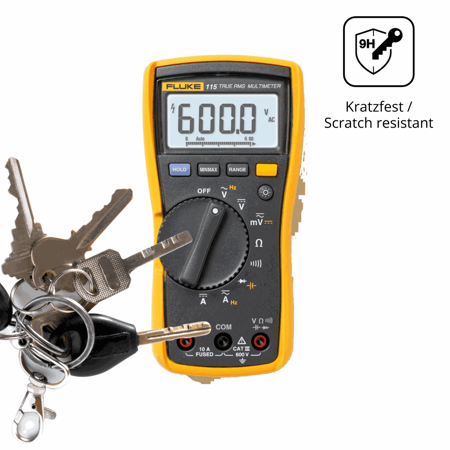 dipos Displayschutz für Fluke 115, mattierte Oberfläche, robuste Festigkeit und perfekte Passform