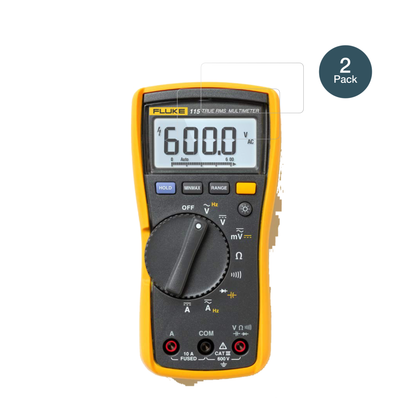 Fluke115 mit aufgebrachter dipos Flex Schutzfolie, glasklare Darstellung ohne Einschränkungen