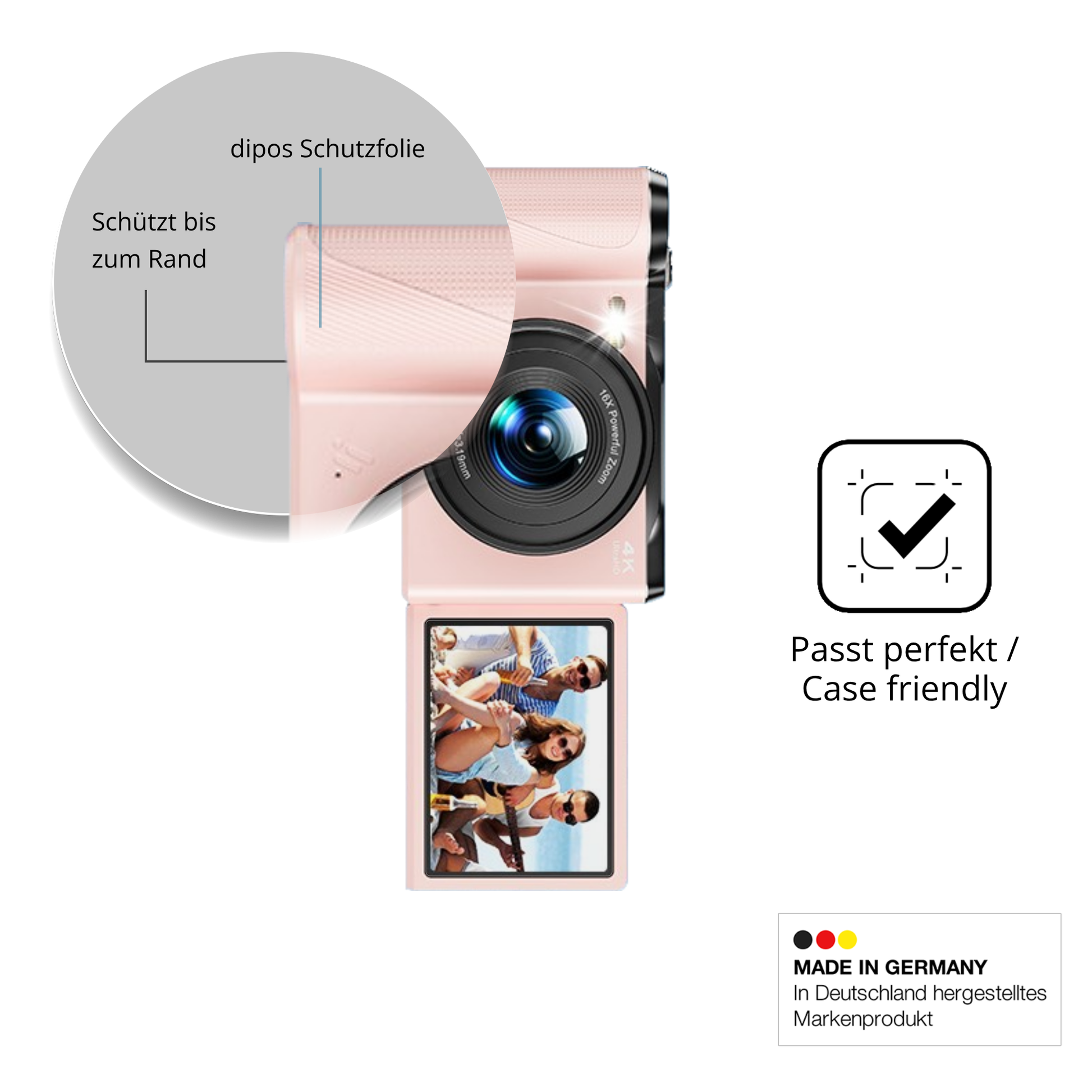 Besonders flexibler Displayschutz mit Anti-Shock-Schicht im Materialmix