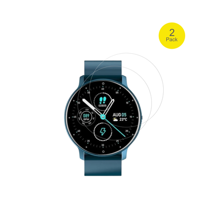 FOGOINVitalPulse Watch mit aufgebrachter dipos Displayschutzfolie, glasklare Darstellung ohne Einschränkungen