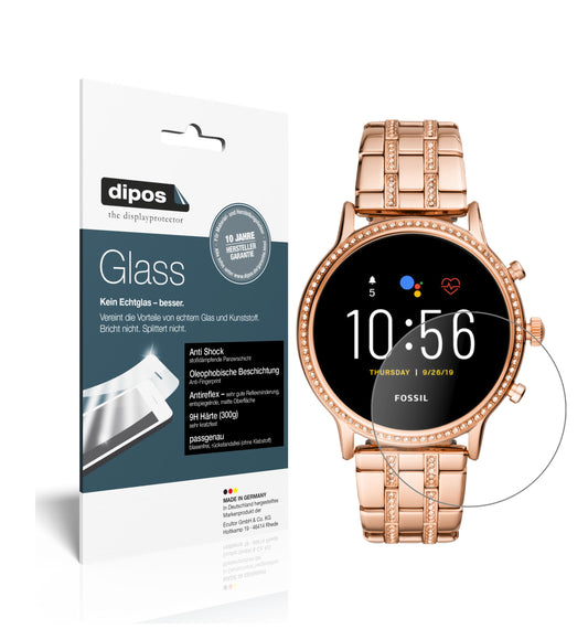 Matte Displayschutzfolie von dipos passend für Fossil Julianna HR (5. Gen.), 9H kratzfest und blasenfrei montiert