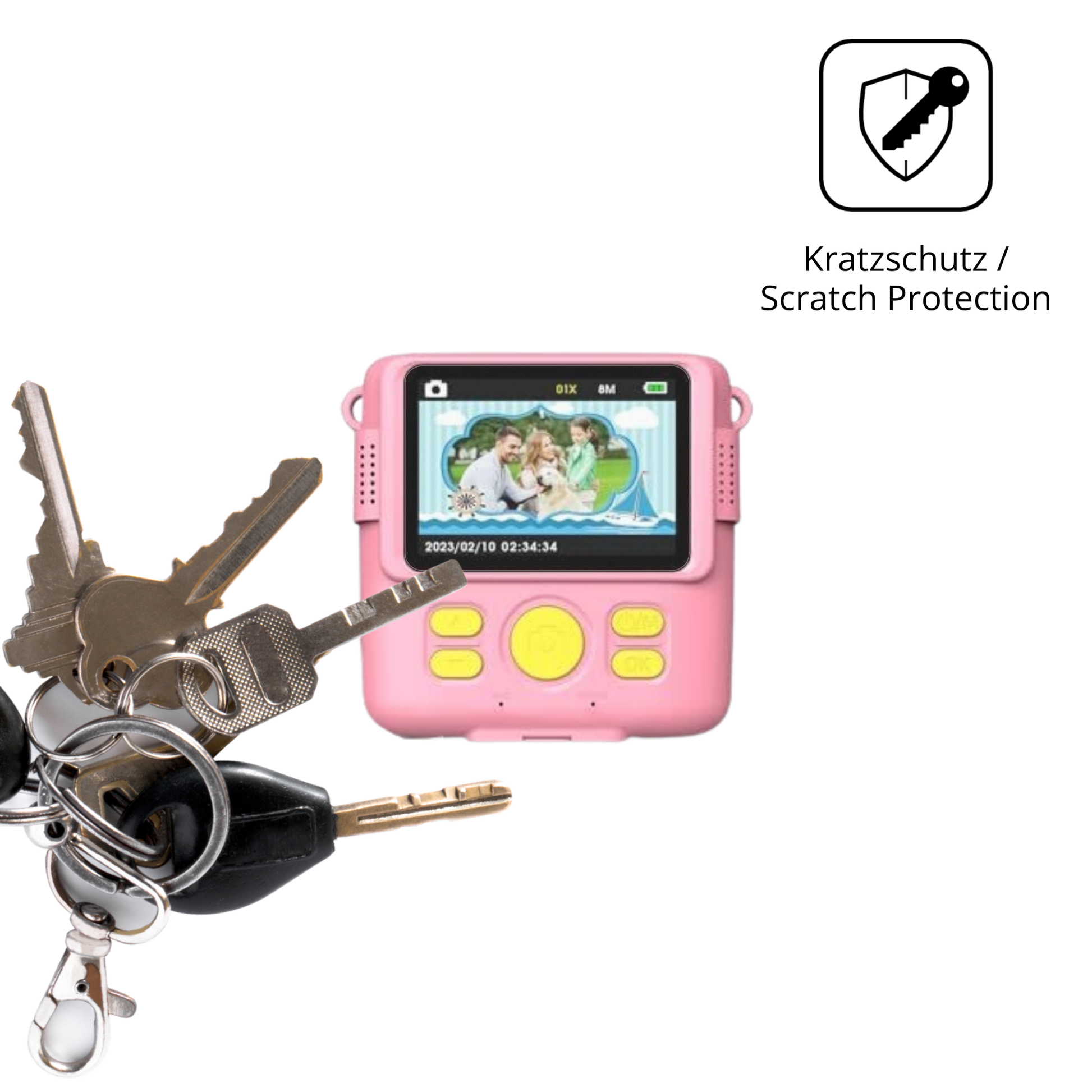 Schutz gegen Kratzer auf dem Frelisty Kinder Digitalkamera 1080P Glas durch Schlüssel oder Ähnliches
