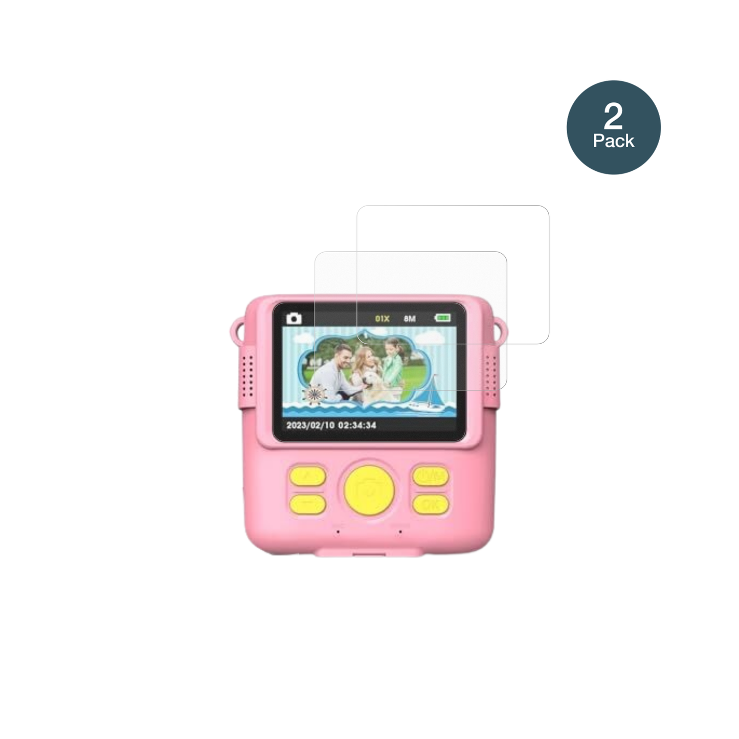 FrelistyKinder Digitalkamera 1080P mit aufgebrachter dipos Panzerfolie, die lästige Fingerabdrücke minimiert