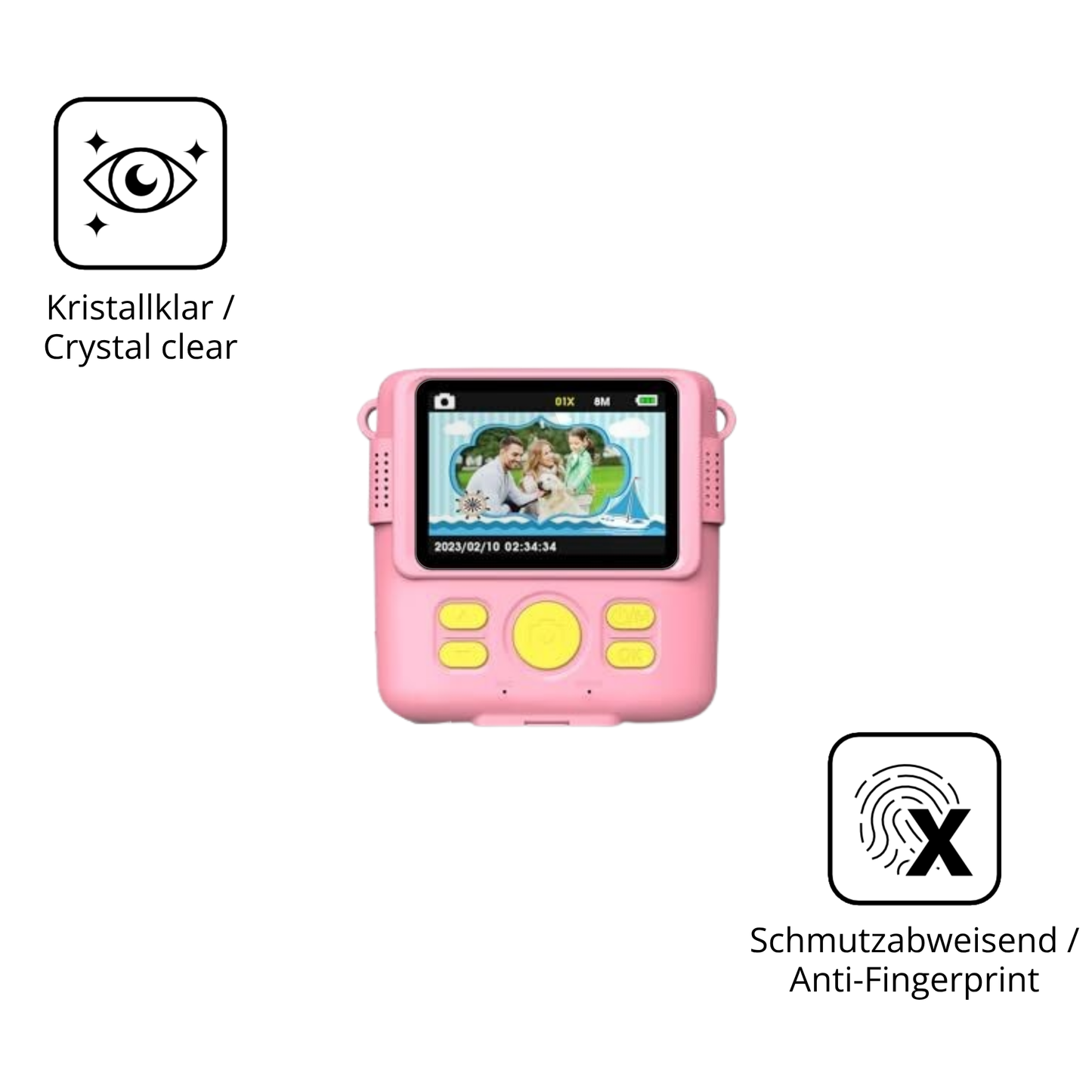 Flexible TPU-Folie passend zugeschnitten für Frelisty Kinder Digitalkamera 1080P, vollständige Abdeckung