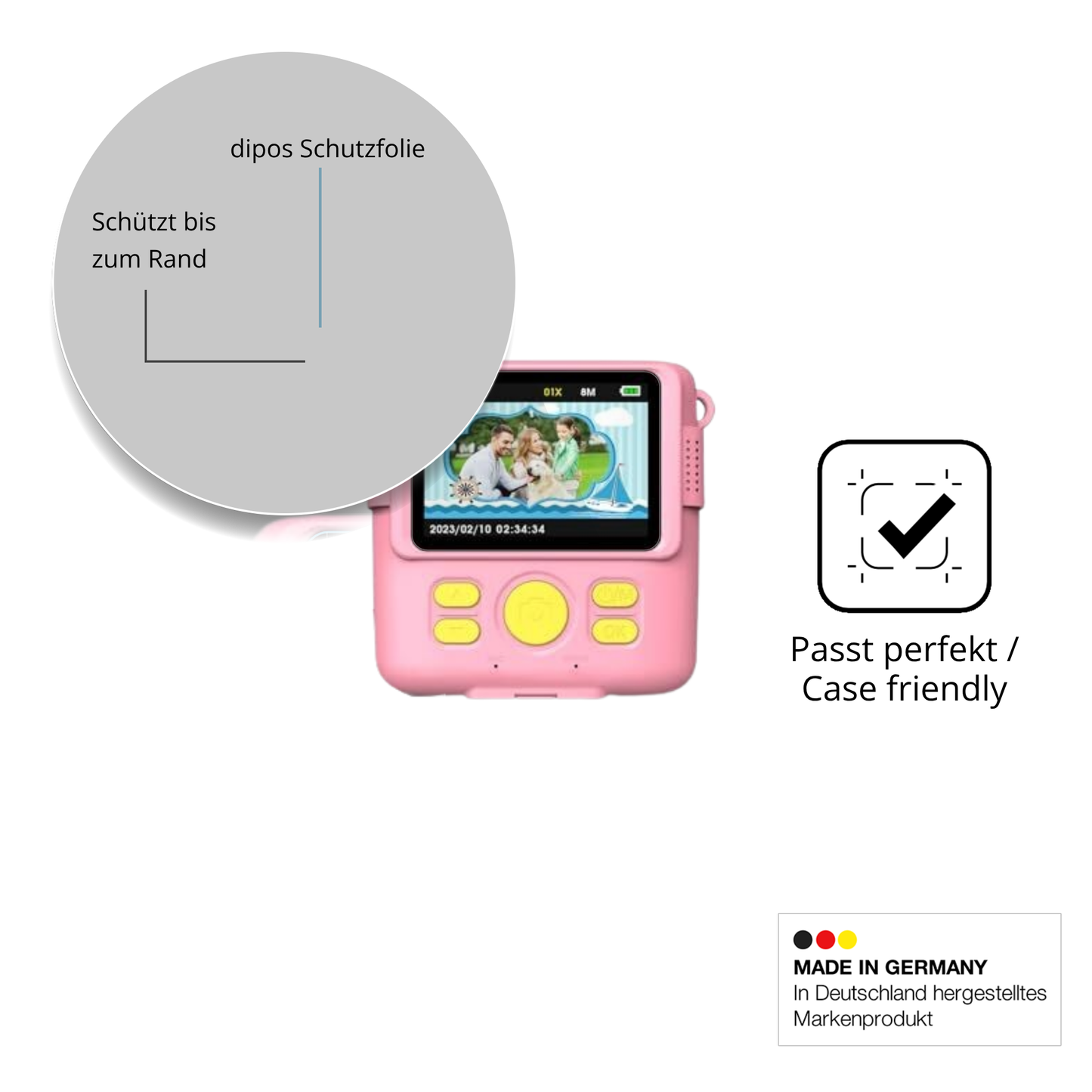 Besonders flexibler Displayschutz mit Anti-Shock-Schicht im Materialmix
