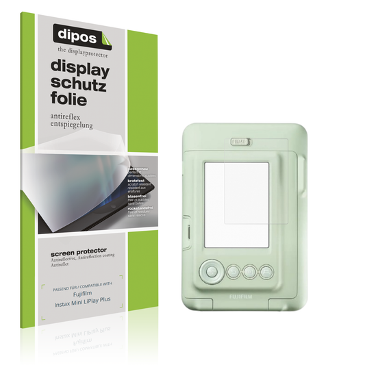 Matte Displayschutzfolie von dipos passend für fujifilminstax mini liplay plus, präziser Zuschnitt und blasenfrei montiert