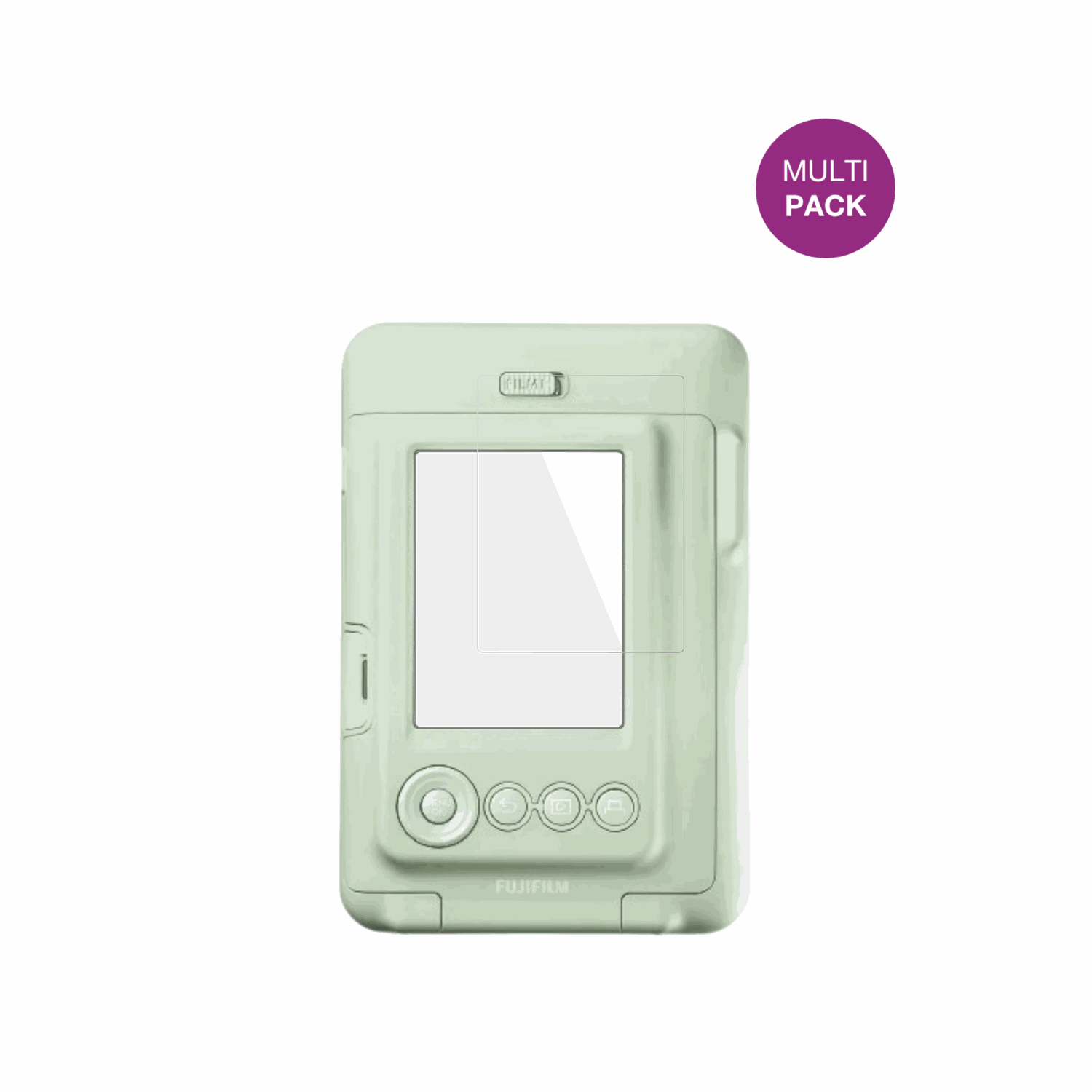 fujifilminstax mini liplay plus mit aufgebrachter dipos Displayschutzfolie, glasklare Darstellung ohne Einschränkungen