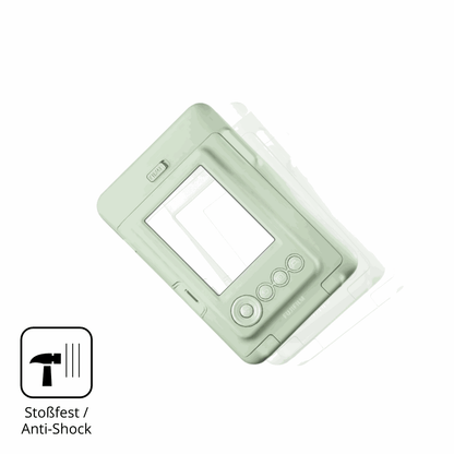 Schutz gegen Kratzer auf dem fujifilminstax mini liplay plus Glas durch Schlüssel, Stöße gegen die Tischkante oder Stürze