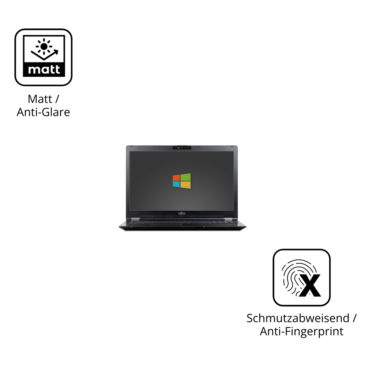 Dünne und entspiegelnde Folie passend zugeschnitten für Fujitsu LifeBook U7510