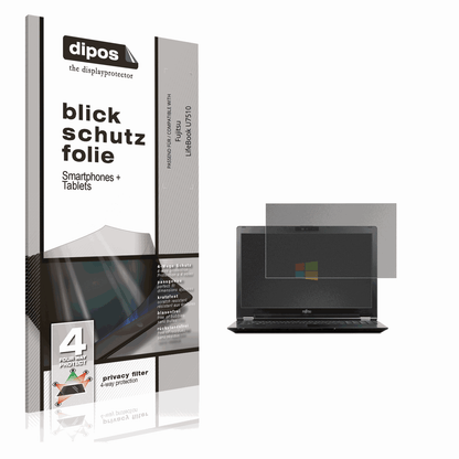 Blickschutzfolie von dipos passend für Fujitsu LifeBook U7510, präziser Zuschnitt und blasenfrei montiert
