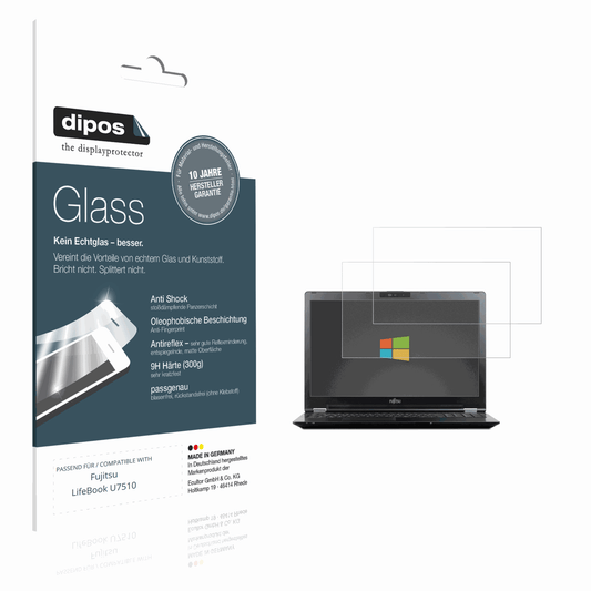 Matte Displayschutzfolie von dipos passend für Fujitsu LifeBook U7510, 9H kratzfest und blasenfrei montiert