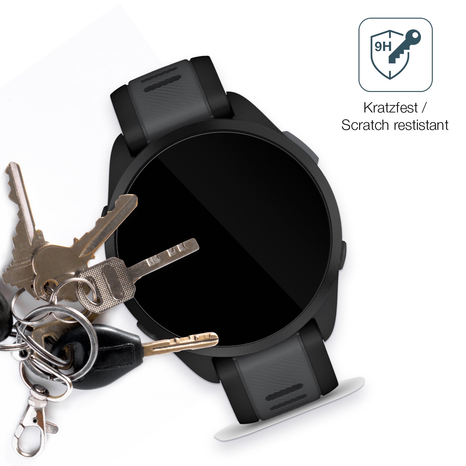dipos Displayschutz für Garmin Forerunner 165, transparente Oberfläche, perfekte Passform auch für die Rundungen
