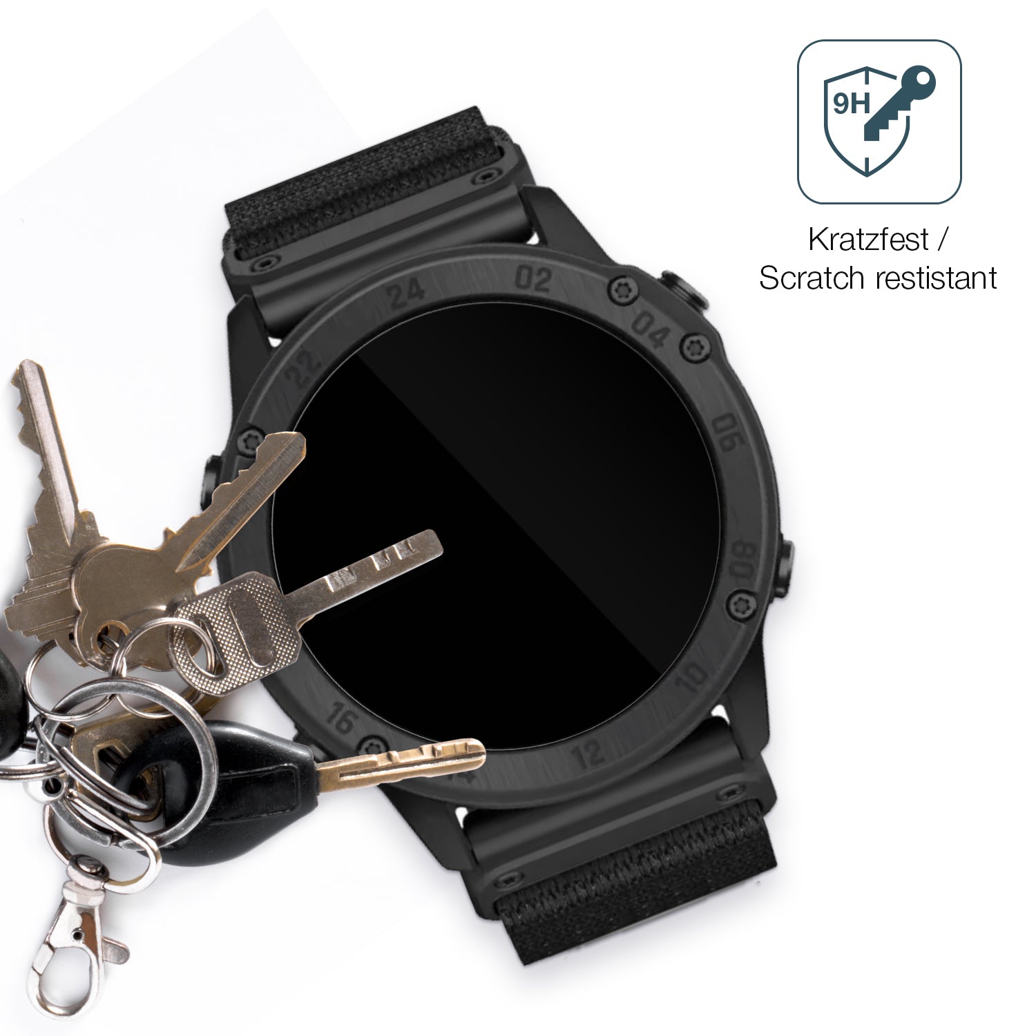 dipos Displayschutz für Garmin Tactix Delta Solar Ballistic, transparente Oberfläche, perfekte Passform auch für die Rundungen
