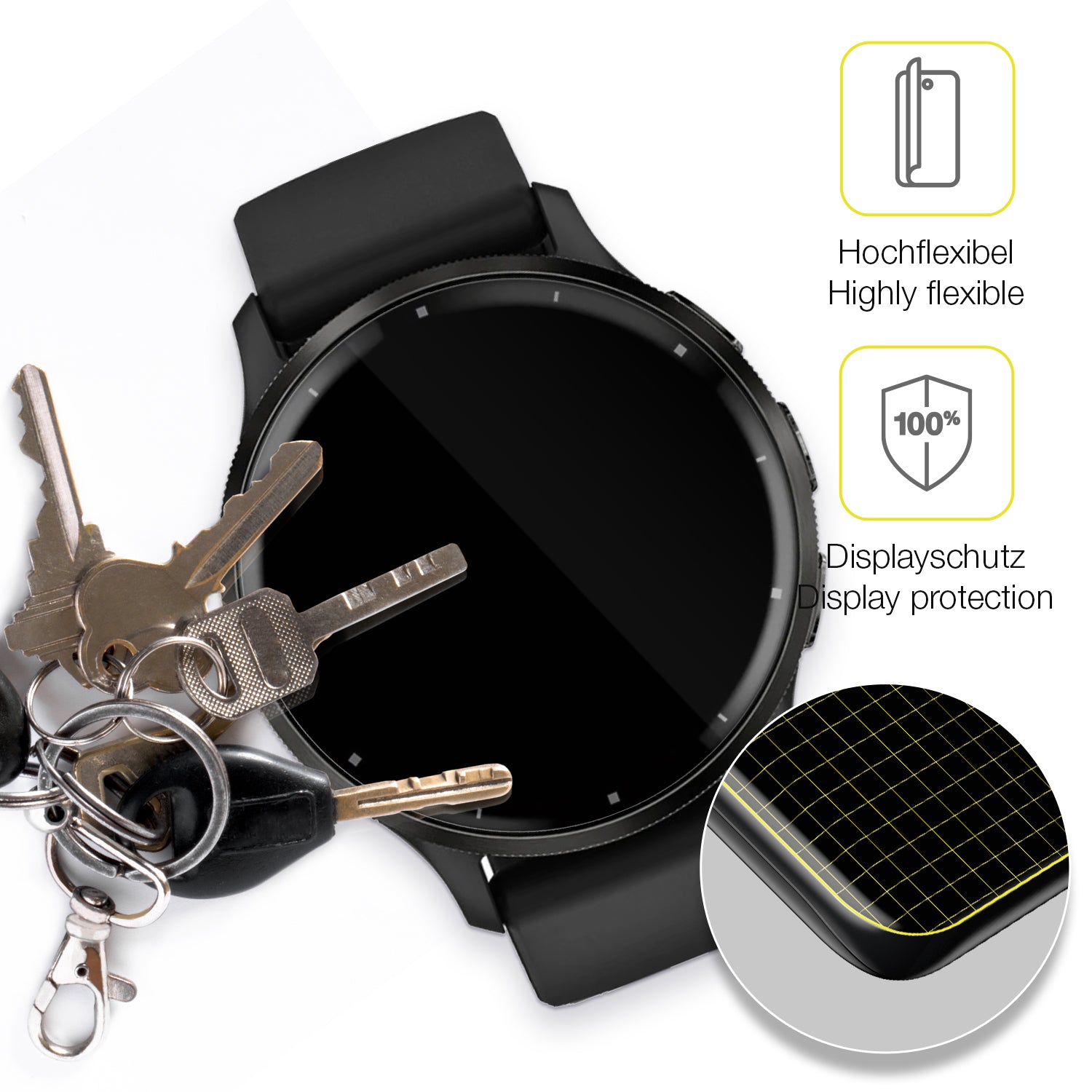 dipos Displayschutz für Garmin Venu 3, transparente Oberfläche, geringe Dicke und perfekte Passform