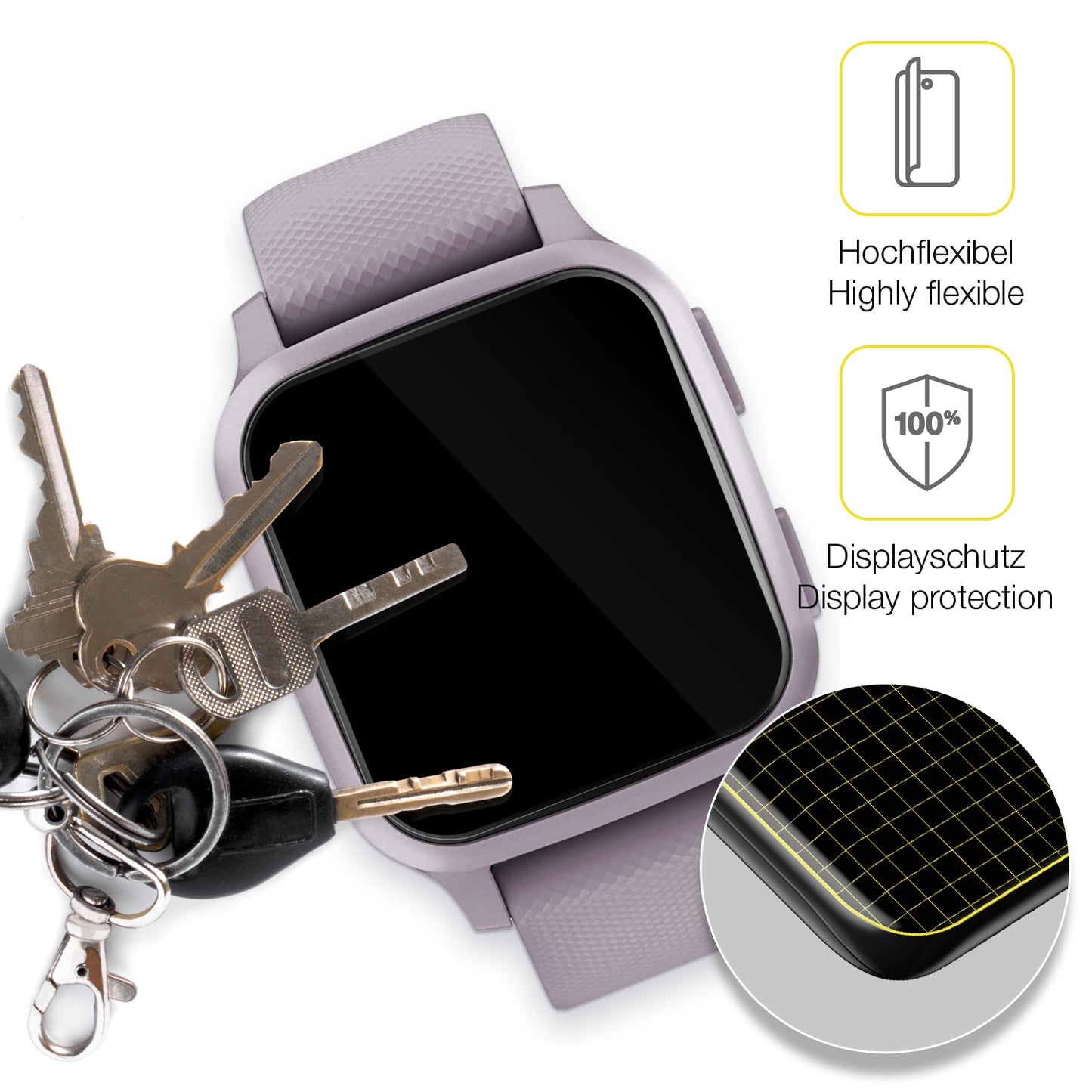 dipos Displayschutz für Garmin Venu Sq, transparente Oberfläche, geringe Dicke und perfekte Passform
