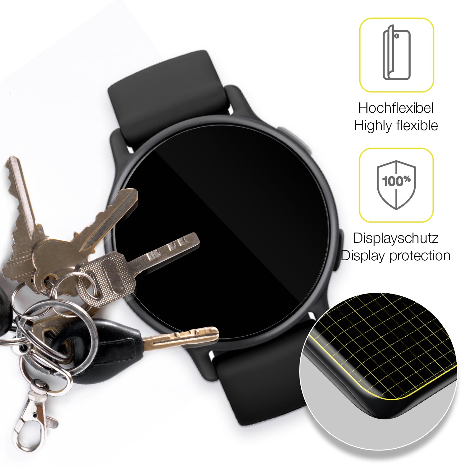 dipos Displayschutz für Garmin Vivoactive 5, transparente Oberfläche, geringe Dicke und perfekte Passform