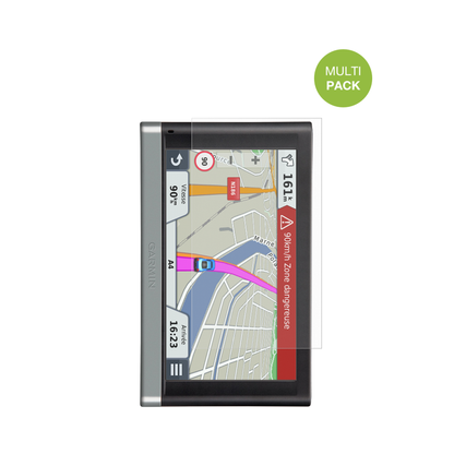 Garmin65 LMT mit aufgebrachter dipos Displayschutzfolie, die lästige Fingerabdrücke minimiert