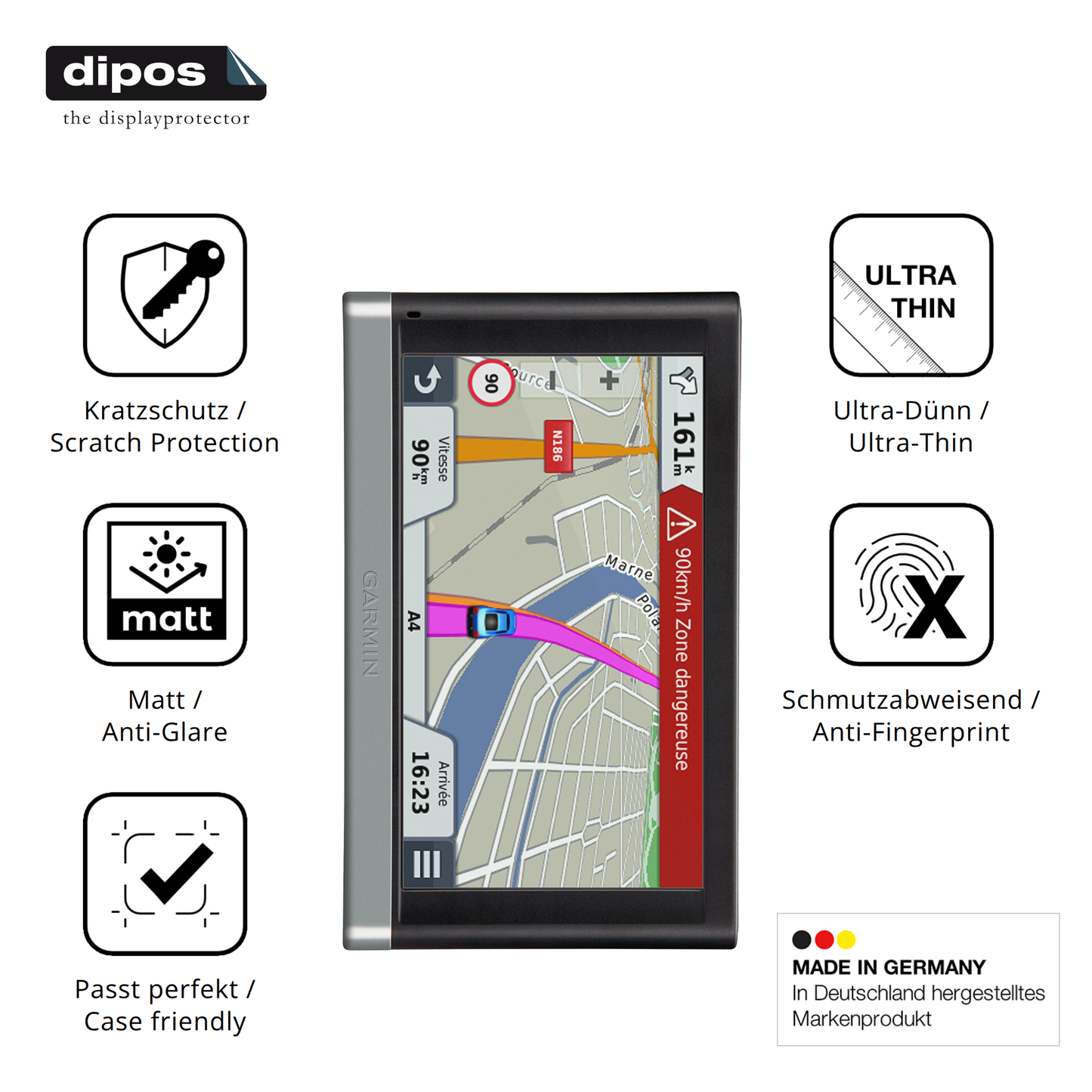 Displayschutz hergestellt in Deutschland, höchste Qualität made in Germany