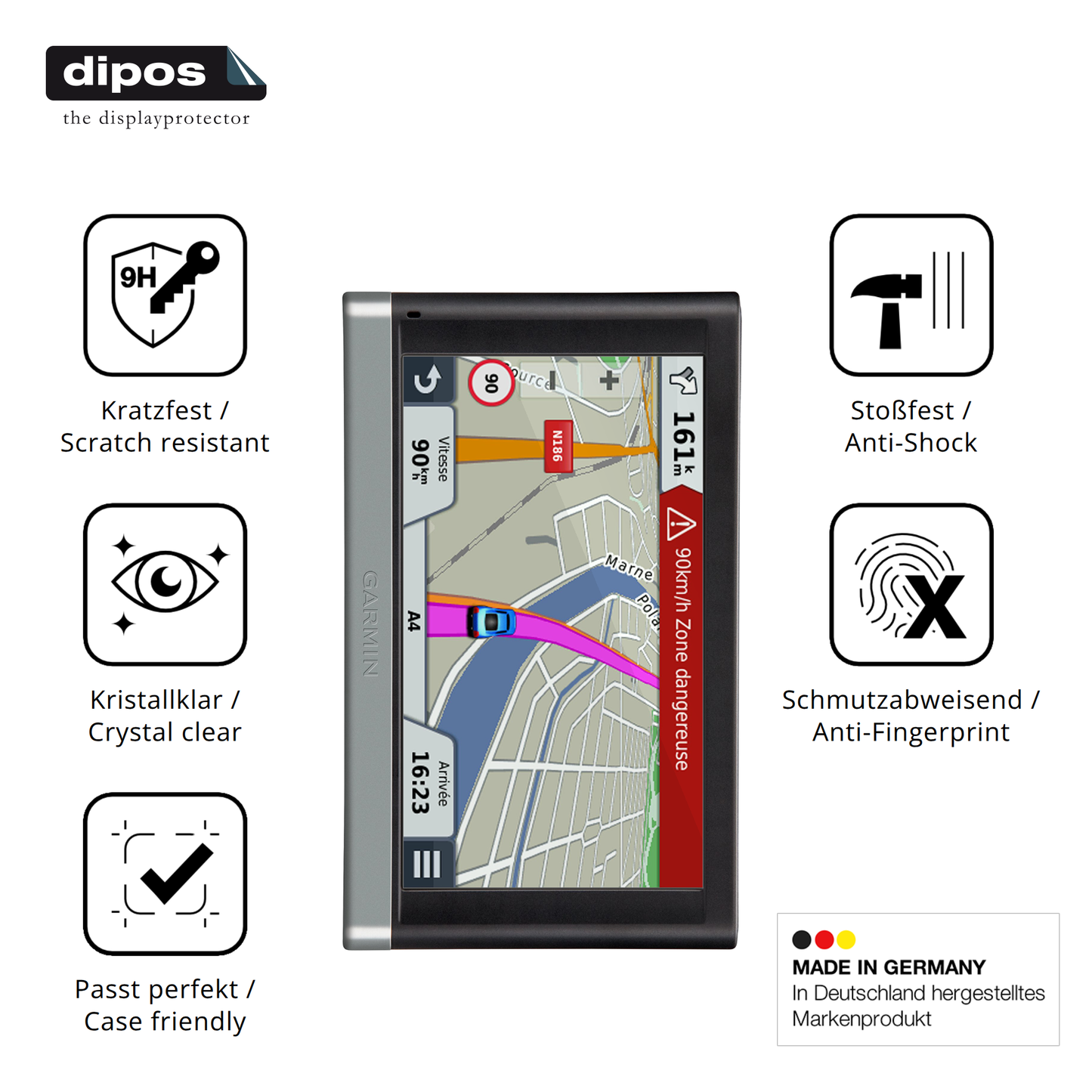 Displayschutz hergestellt in Deutschland, höchste Qualität made in Germany