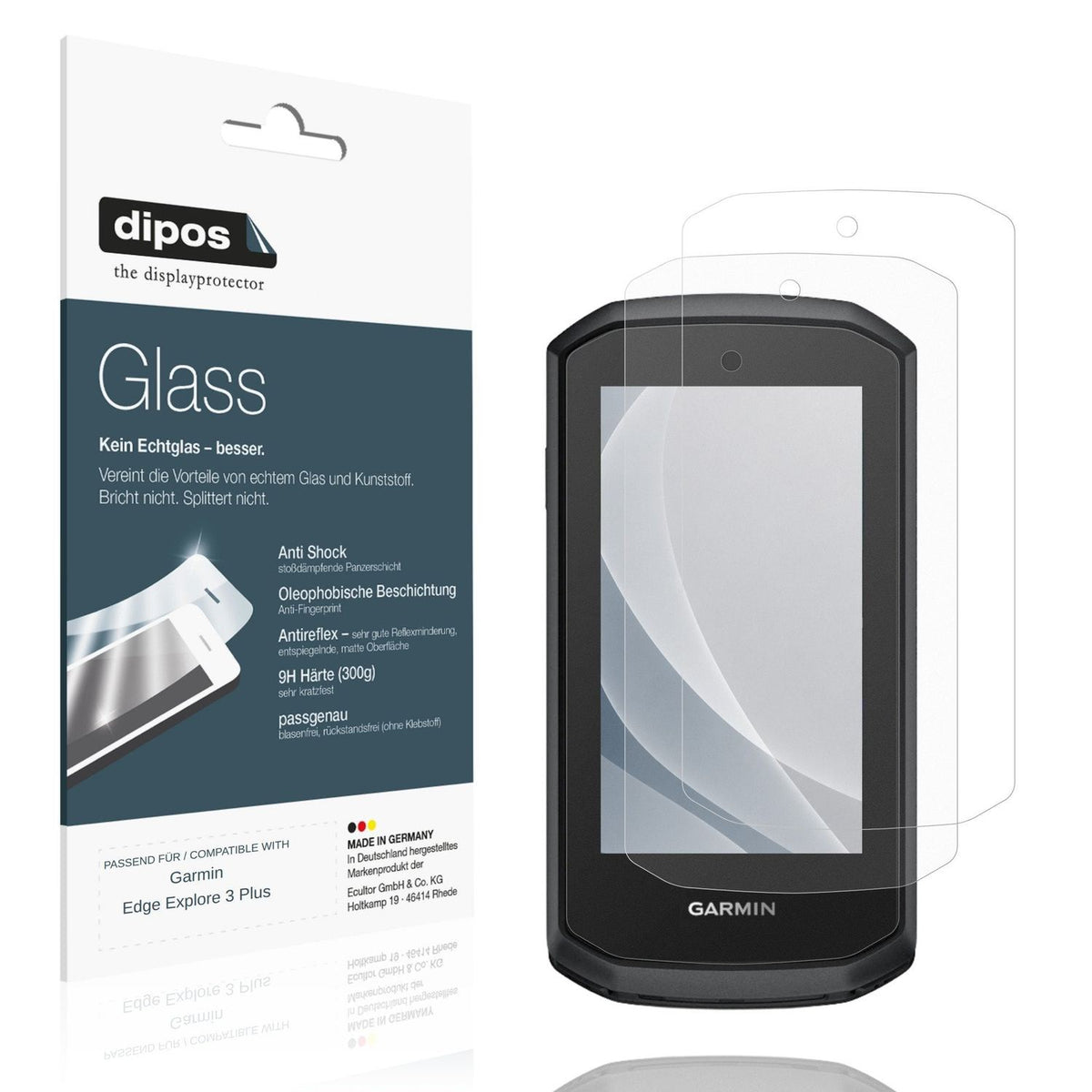 2x Screen Protector for Garmin Edge Explore 3 Plus matte Flexible Glass 9H dipos