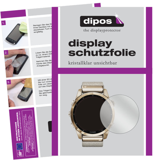 2x Schutzfolie klar für Garmin Fenix 7S (42 mm) Display-Schutzfolie