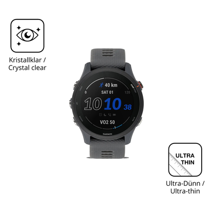 Dünne und klare Folie passend zugeschnitten für Garmin Forerunner 255