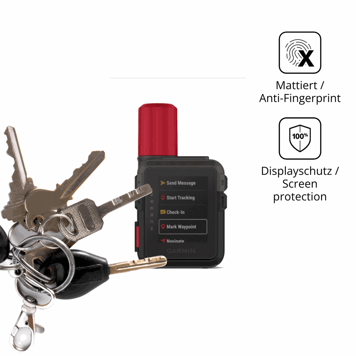 dipos Displayschutz für Garmin inReach Mini 3 Plus, mattierte Oberfläche, Blickschutzfilter und perfekter Passform